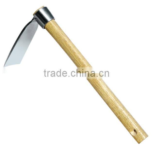 carbon steel hoe head forked hoe farm tool with fiberglass and wooden handle