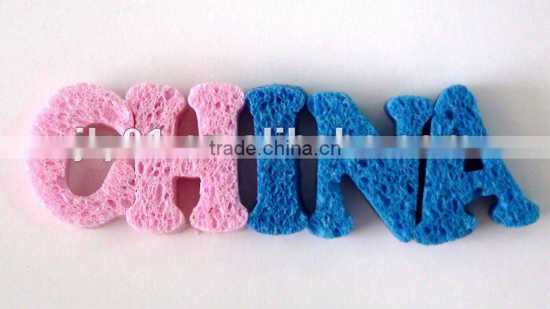 soft cellulose letter shaped bath sponge