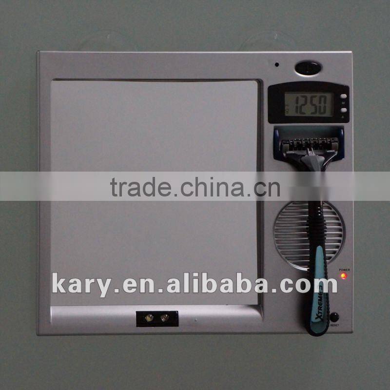 LED Light up Fogless Bathroom Shave Mirror with Radio