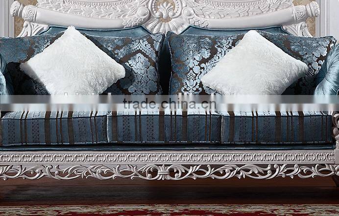 New design solid wood living room furniture fabric sofa set