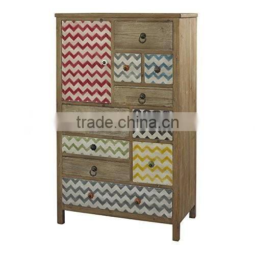 metal frame colorful drawers Antique living room cabinets