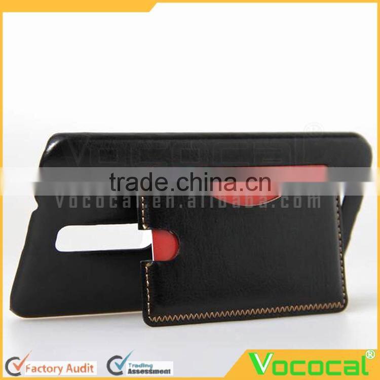 Lichee Pattern Stand Case for 5.5 Inch ASUS Zenfone 2 ZE551ML Black