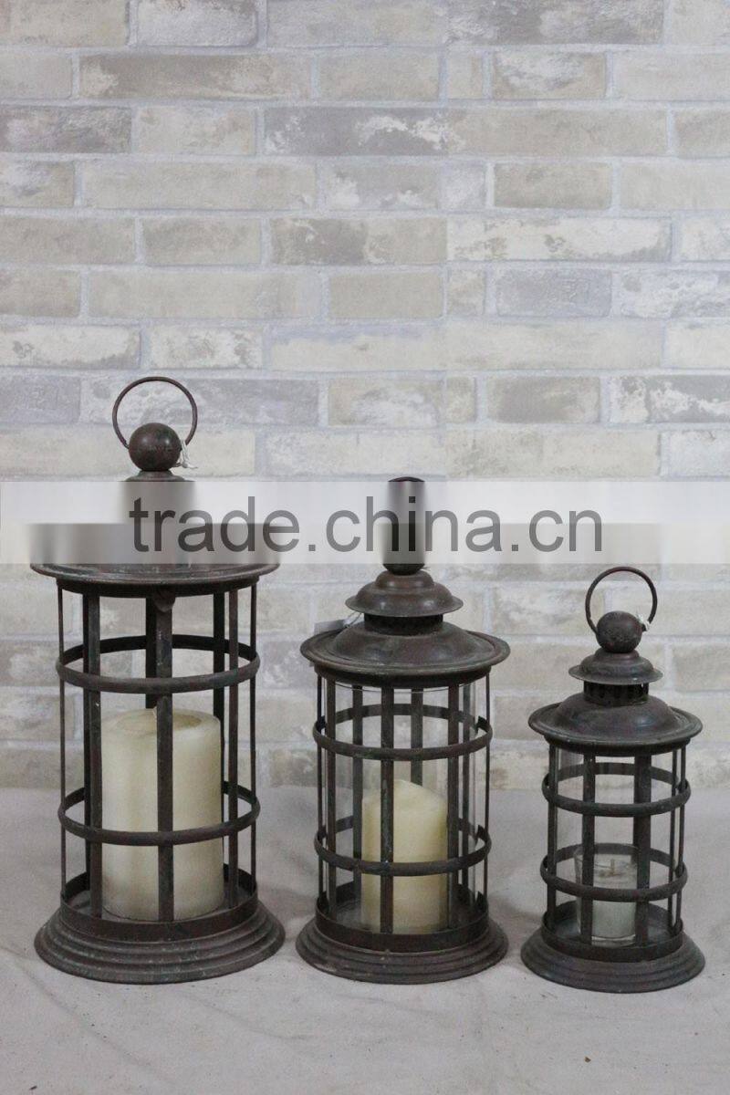 Customized Creative Hanging Outdoor Decor Antique Metal Candle Lantern