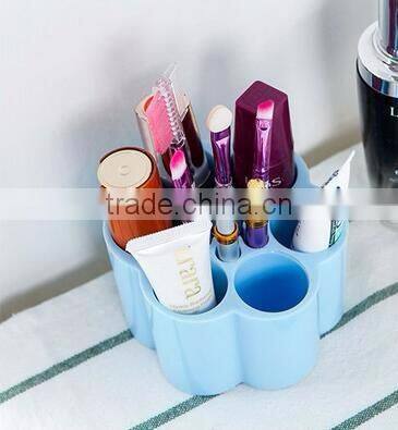 cy269 Plastic Plum Blossom Shaped Dressing Table Cosmetic Storage Box Candy Color Desktop Separating Arrangement Box