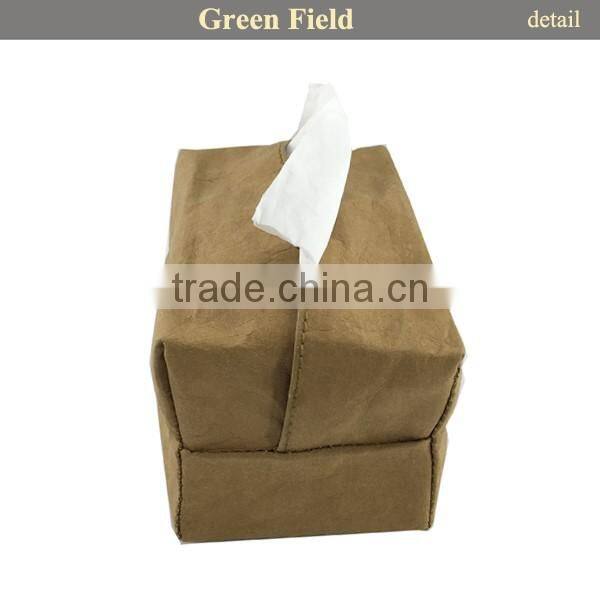 Brown washable kraft paper tissue case,wholesale kraft paper tissue case