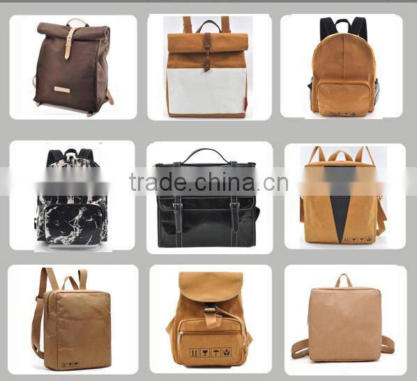 Kraft Paper school bag backpack, washable paper bag girls