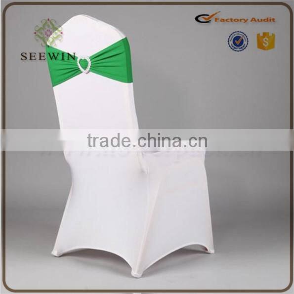 2016 Wholesale Spandex Chair Cover Bands With heart Buckle Spandex Chair Sash for wedding