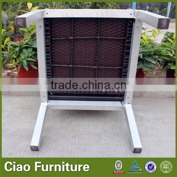 7pc patio dining set rattan arm chairs and glass top table