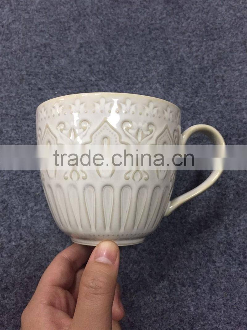 Europe style embossment coffee mug