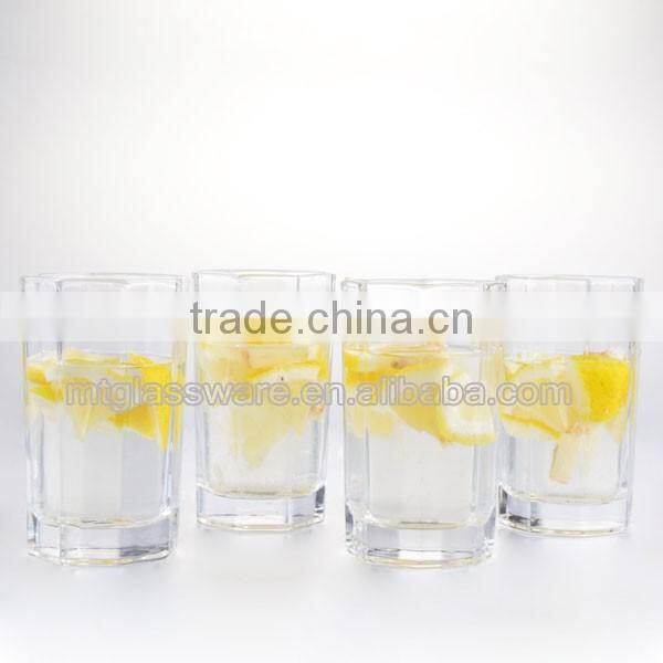 2016 new style high quality clear polygon water glass