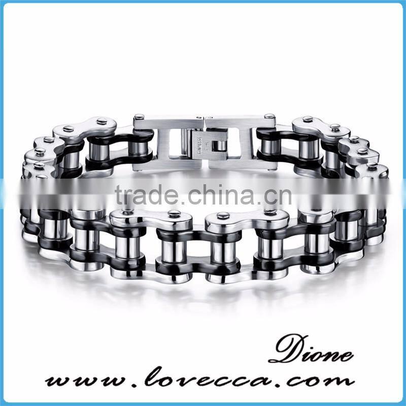 Unisex Stainless Steel Gold Biker motorcycle chain link bracelet