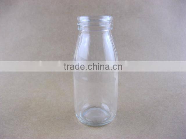Clear Round Milk Glass Bottles