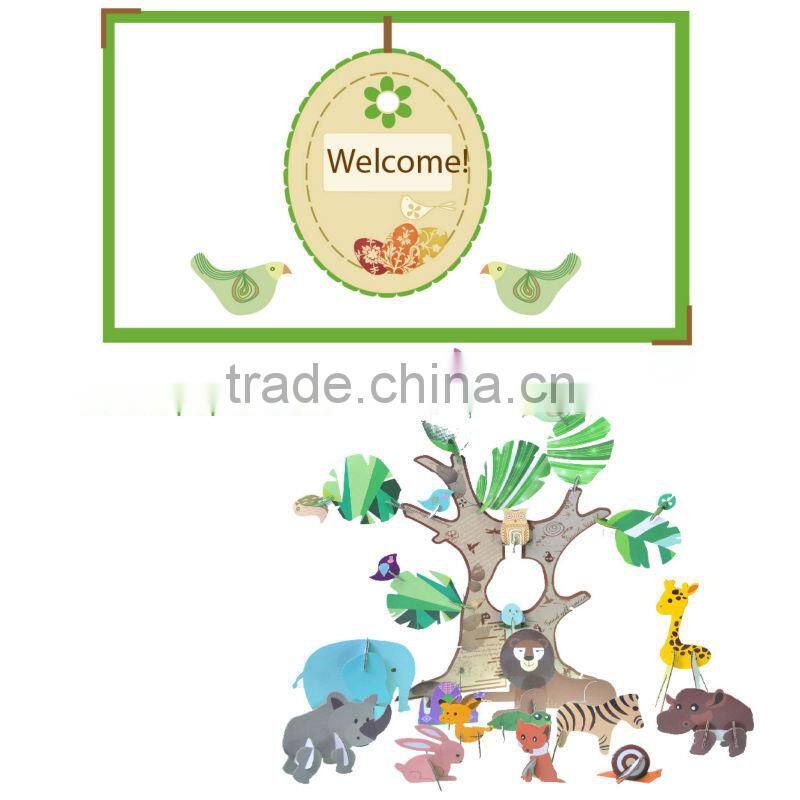 2015 most popular paper artcraft for kids gift with various model -Animals homeland