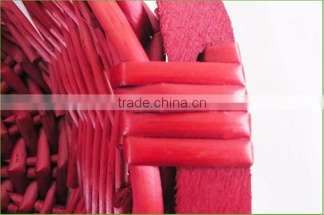 Handwoven high quality empty willow basket fruit wicker fruit basket