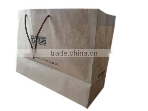 Factory made customer designed luxury paper shopping bag of kraft paper