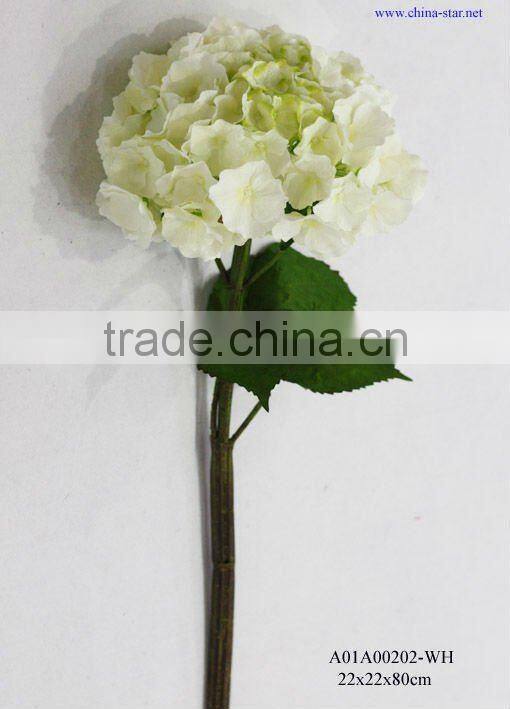 artificial white single hydrangea with coated