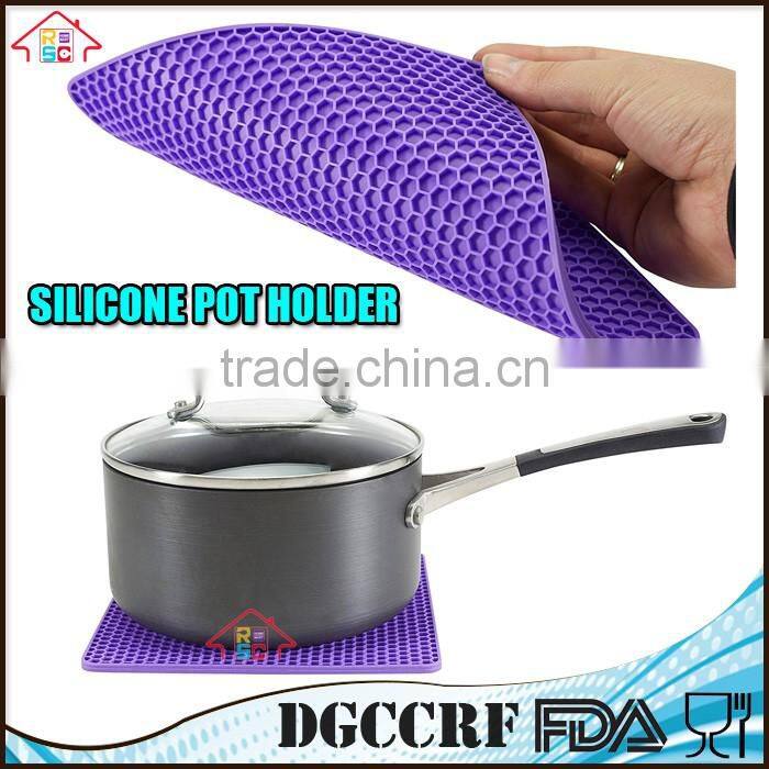 Food grade square honeycomb shaped silicone pot holder