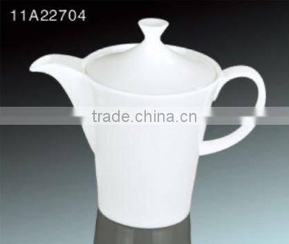 Fine bone china white ceramic coffee and tea pot