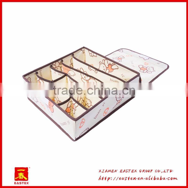 High quality non-woven 9 grid socks/bra/briefs storage Box