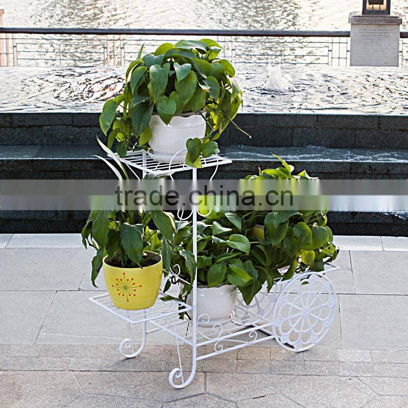 Best Selling Display White Metal Shelving Rack Planter Stand