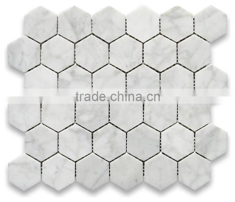 MM-CV252 New model home decoration natural hexagon marble stone mosaics in white