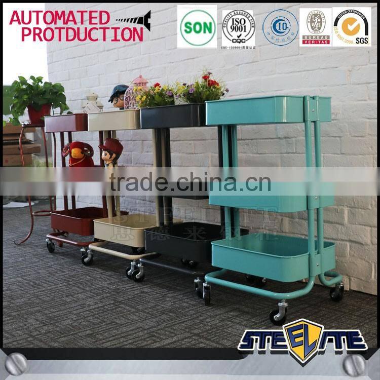 Stainless steel rolling kitchen trolley cart with wheels