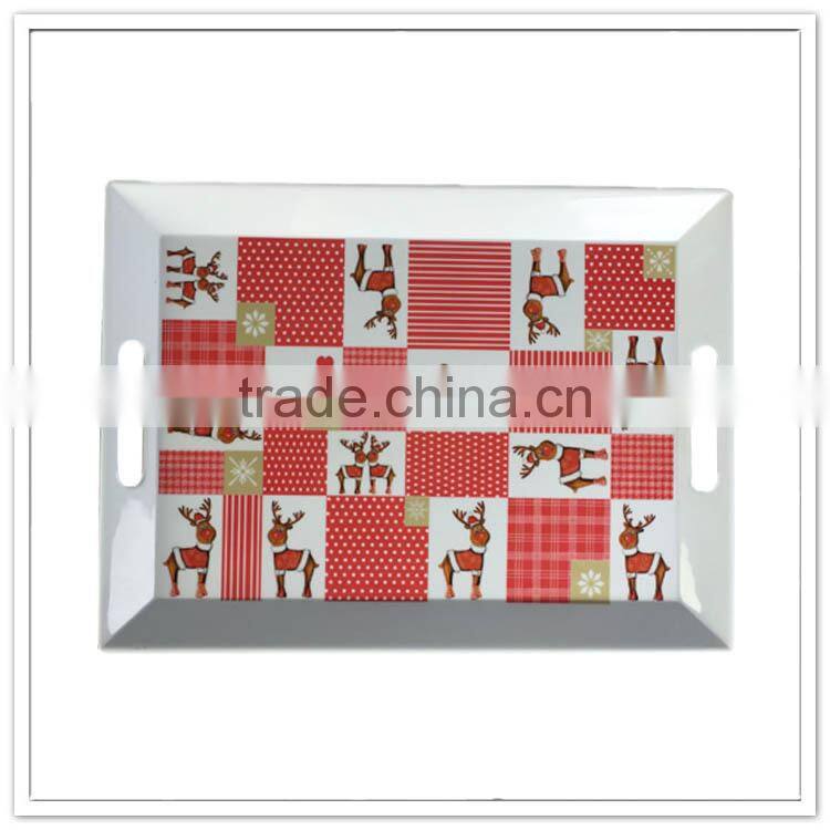 45cm David's deer design Christmas plastic food serving tray