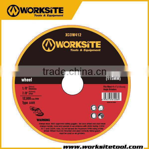 XCOW412 Worksite Brand Accessories 115mm Cut Off Wheel