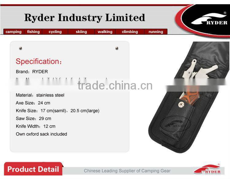 USA best selling wood hunting knife with 2 blade saw axe in outdoor