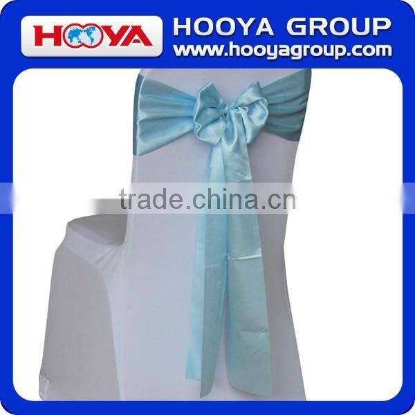 2015 Popular Selling Party Decoration Self-tied Beautiful Shiny Satin Chair Sash for Wedding
