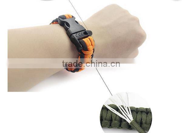 camping/travel/outdoor activity PARACORD BRACELET for emergercy with whistel and compass