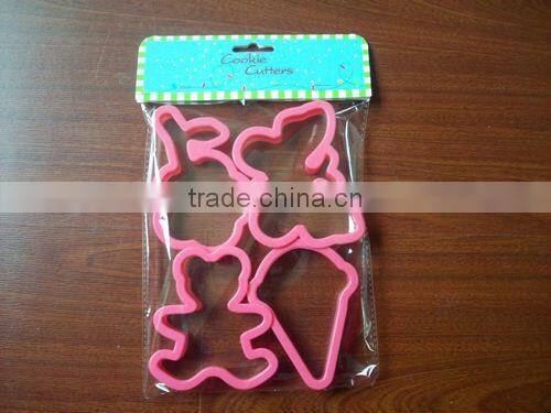 plastic Christmas Cookie Cutter/6pcs eco-friendly color cookie cutter