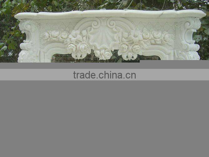 white marble fireplace
