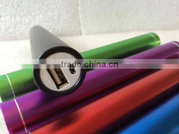 Wholesale 3600mAh Mini Aluminum Round Tube Power Bank Charger