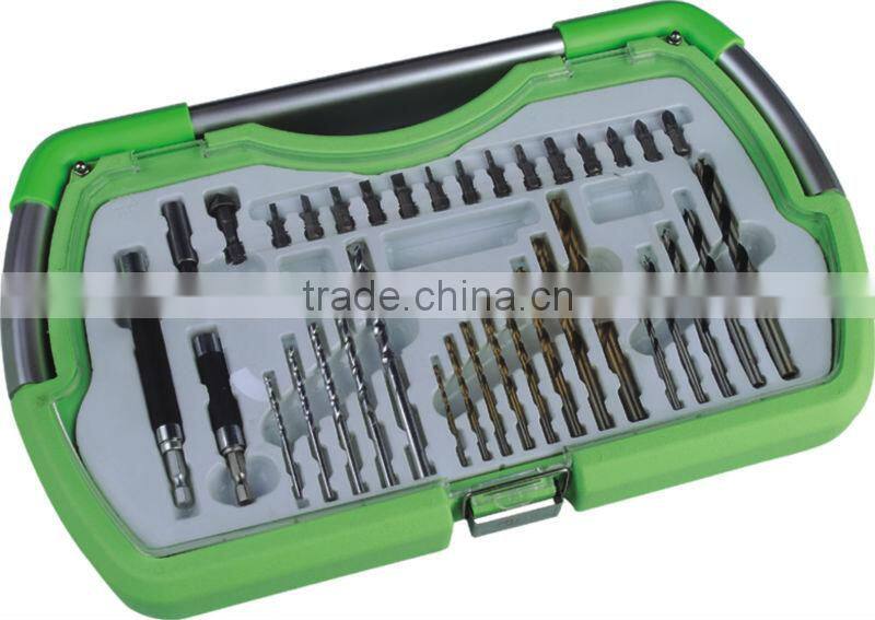 36 piece combination drill bit set in plastic case