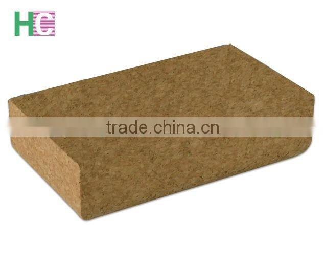 Natural cork Yoga block with round edge