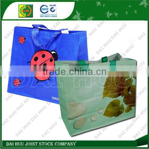 Fashional colorful PP woven bag for shopping laminated with BOPP