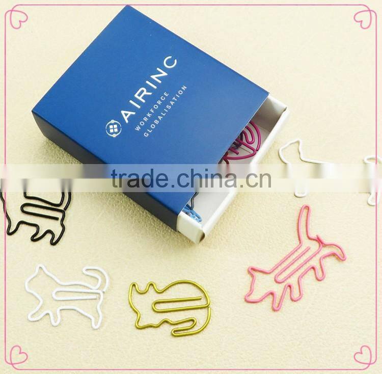 Round transparent PP box with assorted OEM shapes metal paper clips