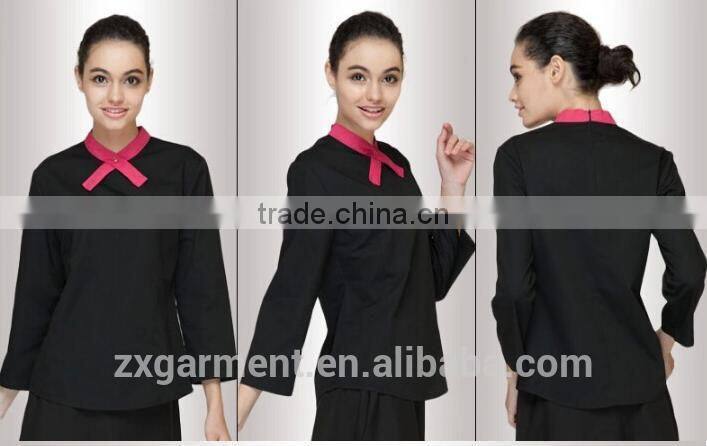 2017 ZX Fashion Design Western Fast food Restaurant Uniform Cheap Price