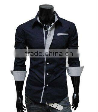 Mens italian slim fit shirts long sleeve casual shirts fashion shirts china gold supplier shirts MOQ 5PCS