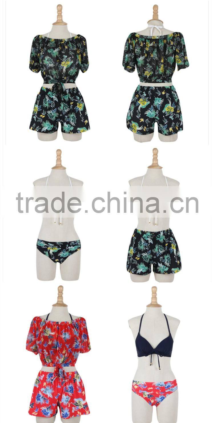 Wholesalel triangle four pieces women swimwear bikini for girls