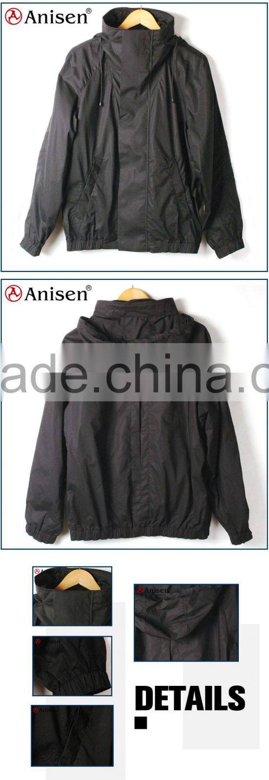 wholesale black high collar nylon waterproof men clothing