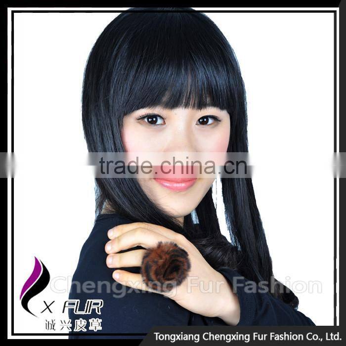 CX-A-64D Flower Rex Rabbit Fur Girl Cute Ball Rings