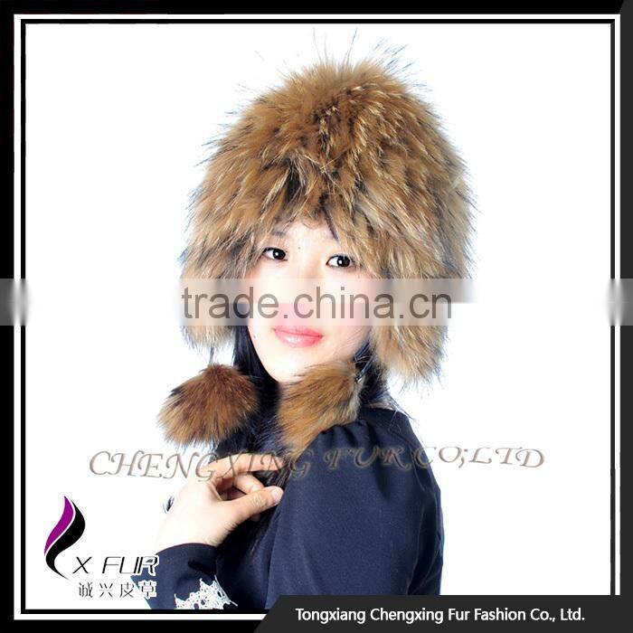 CX-C-114 Wholesale 2016 Good Quality Windproof In Stock Silver Fox Fur Hat