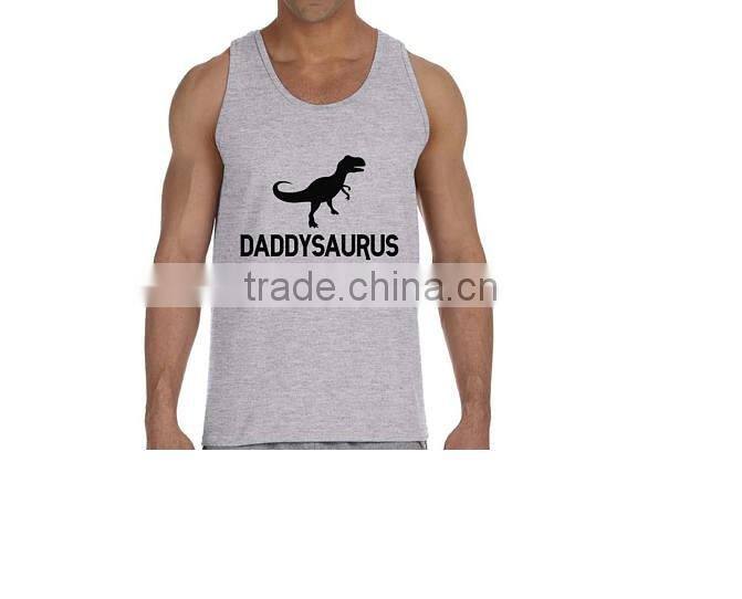2017Wholesale Plain Cotton Men Sport Gym Fitness Tank Tops T-Shirt