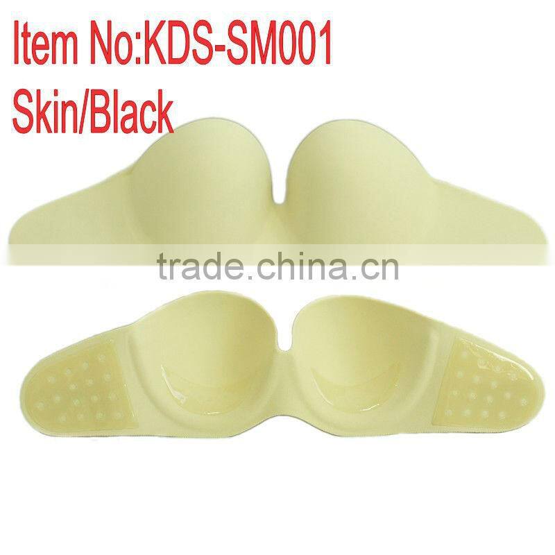 the latest style factory production Black reusable adhesive bra