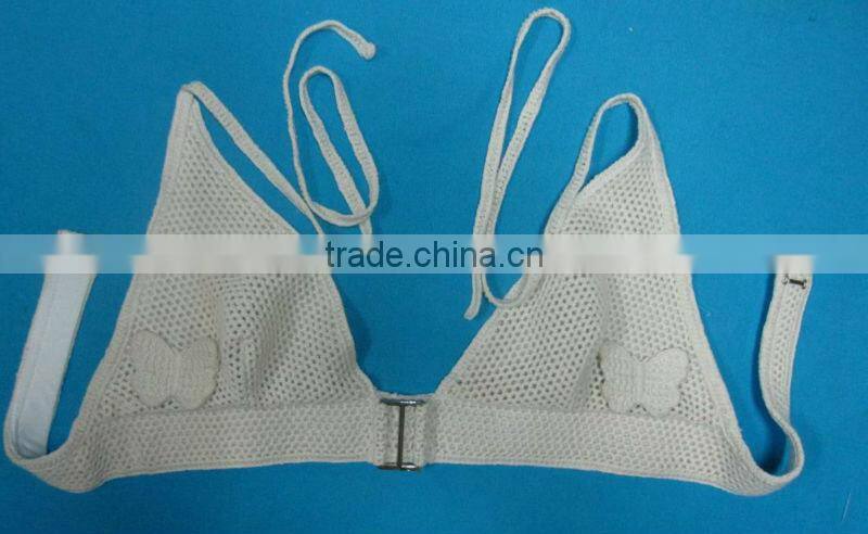 cotton crohcet women's underwired bikini bra