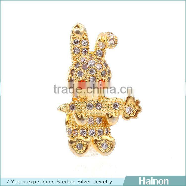 rabbit 18k gold sterling silver jewelry accessory wholesale