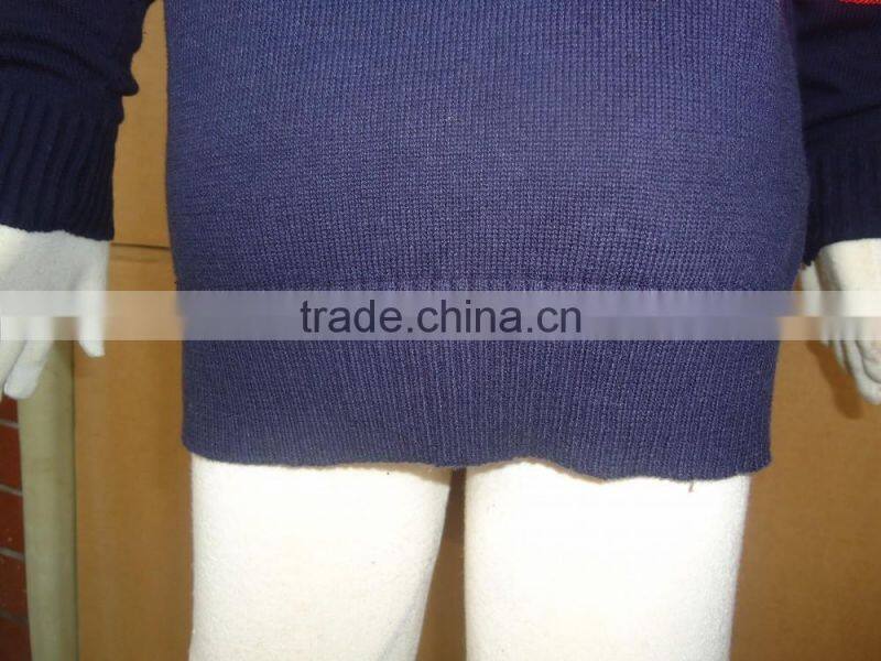 2016 kids navy blue hand knitted elbow patche sweaters for babies