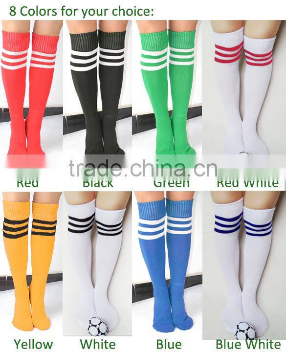 Pure color knee high stripe tube winter stockings 18938